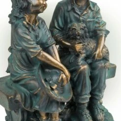 Alpine Corporation 16" Polyresin Girl and Boy with Dog Sitting on Bench Sculpture Bronze 10 Alpine Corporation 16" Polyresin Girl and Boy with Dog Sitting on Bench Sculpture Bronze -Cheap Garden Decor Store unnamed file 12008