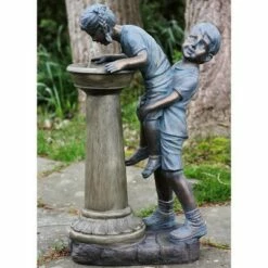 Northlight 31" Children at the Fountain Outdoor Patio Garden Water Fountain - Bronze/Black