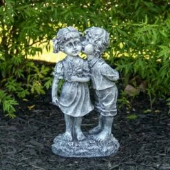 Northlight 12.5" Peck on the Cheek Outdoor Garden Statue