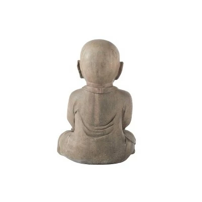 15.75" Indoor/Outdoor Resin Praying Buddha Garden Statue Brown - Alfresco Home LLC 5 15.75" Indoor/Outdoor Resin Praying Buddha Garden Statue Brown - Alfresco Home LLC - Image 3