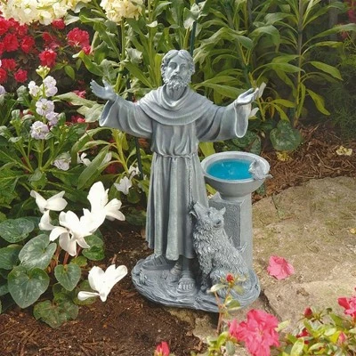 Design Toscano St. Francis's Garden Blessing Sculpture - Gray 3 Design Toscano St. Francis's Garden Blessing Sculpture - Gray