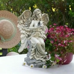 Design Toscano Nature's Blessing Angel Garden Statue - Off-White