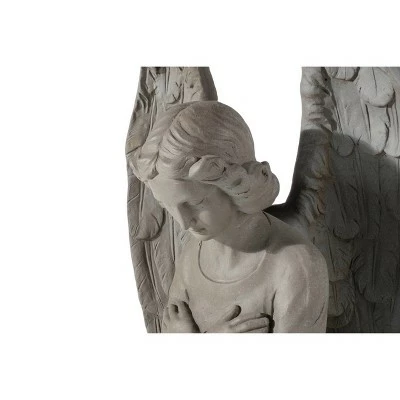 31" Resin Indoor/Outdoor Kneeling Angel Garden Statue Gray - Alfresco Home LLC 4 31" Resin Indoor/Outdoor Kneeling Angel Garden Statue Gray - Alfresco Home LLC - Image 2