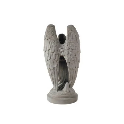 31" Resin Indoor/Outdoor Kneeling Angel Garden Statue Gray - Alfresco Home LLC 5 31" Resin Indoor/Outdoor Kneeling Angel Garden Statue Gray - Alfresco Home LLC - Image 3