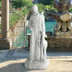 Design Toscano Saint Francis Of Assisi, Patron Saint Of Animals Garden Statue - Off-White