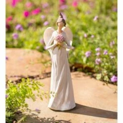 Wind & Weather Angel with Flowers Statue