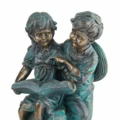 Alpine Corporation 15" Polyresin Boy and Girl Reading Statue Bronze 9 Alpine Corporation 15" Polyresin Boy and Girl Reading Statue Bronze -Cheap Garden Decor Store unnamed file 12129