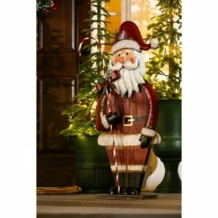 Evergreen 40"H Metal and Wood Santa Statuary Indoor Outdoor Christmas Decor -Cheap Garden Decor Store unnamed file 12142