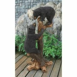 Design Toscano Climbing Cubs Black Bear Statue - Black