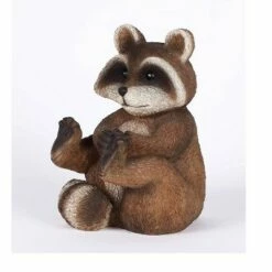 HI-LINE GIFT LTD 11.25" Polyresin Raccoon Sitting Outdoor Statue Brown - Hi-Line Gift