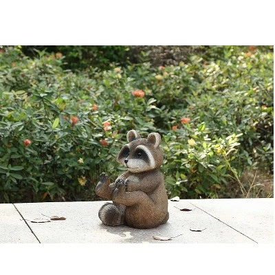 HI-LINE GIFT LTD 11.25" Polyresin Raccoon Sitting Outdoor Statue Brown - Hi-Line Gift 5 HI-LINE GIFT LTD 11.25" Polyresin Raccoon Sitting Outdoor Statue Brown - Hi-Line Gift - Image 3
