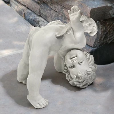 Design Toscano Turvey, The Tumbling Cherub Statue - Off-White 3 Design Toscano Turvey, The Tumbling Cherub Statue - Off-White