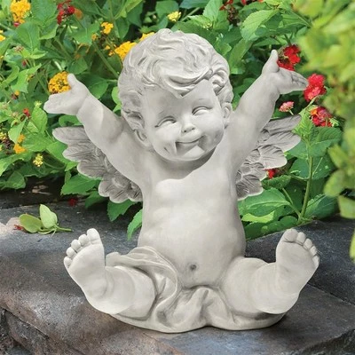 Design Toscano Topsy, The Tumbling Cherub Statue - Off-White 3 Design Toscano Topsy, The Tumbling Cherub Statue - Off-White