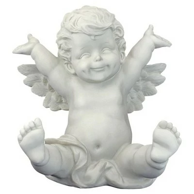 Design Toscano Topsy, The Tumbling Cherub Statue - Off-White 4 Design Toscano Topsy, The Tumbling Cherub Statue - Off-White - Image 2