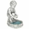 Design Toscano Tommy At The Turtle Pond Little Boy Statue - Gray
