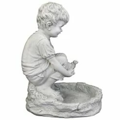 Design Toscano Tommy At The Turtle Pond Little Boy Statue - Gray -Cheap Garden Decor Store unnamed file 12254