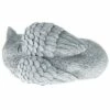 Nature Spring Sleeping Angel Cat Memorial Statue - Stone-Look Garden Grave Marker
