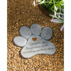 Evergreen 11" Paw Shaped Pet Memorial Garden Stone, Best Friends Live Forever -Cheap Garden Decor Store unnamed file 12440