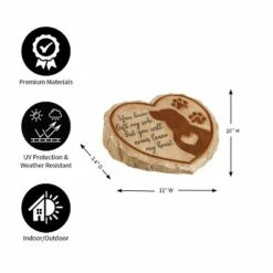 Evergreen 11" Heart Shaped Pet Memorial Garden Stone, Dog Silhouette -Cheap Garden Decor Store unnamed file 12443
