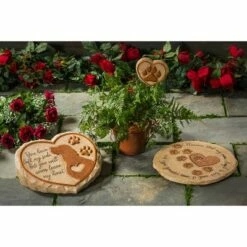 Evergreen 11" Heart Shaped Pet Memorial Garden Stone, Dog Silhouette -Cheap Garden Decor Store unnamed file 12447