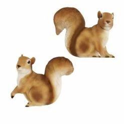 Nature Spring Resin Squirrel Garden Statues - Outdoor Decor Animal Figurines - Set of 2