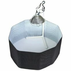 Little Giant Farm Chick/Chicken/Hen/Pullet Brooder Round Plastic Nesting Box Set Kit with Adjustable Stand, Black