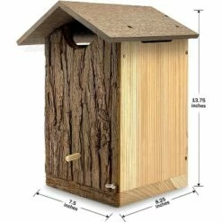 Outer Trails Japanese Cedar Wooden Owl Houses, Composite Weather Tight Roof, Bark Front -Cheap Garden Decor Store unnamed file 12524