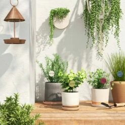 Smith & Hawken 11.4" Metal/Glass Hanging Bird Feeder Copper - Smith & Hawken™