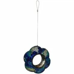 Sunnydaze Decor Sunnydaze Outdoor Garden Patio Glass Round Flower Shaped Hanging Fly-Through Bird Feeder - 9" - Indigo -Cheap Garden Decor Store unnamed file 12552