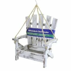Gold Crest Distribution Home & Garden 9.0" White Adirondack Feeder Chair Rustic Yard Decor Gold Crest Distributing - Bird Feeders