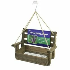 Gold Crest Distribution Home & Garden 6.0" Brown Porch Swing Feeder Hanging Bird Yard Decor Gold Crest Distributing - Bird Feeders
