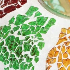 Sunnydaze Decor Sunnydaze Outdoor Garden Patio Round Glass with Summery Mosaic Design Hanging Fly-Through Bird Feeder - 6" - Red, Orange, Green, and Light Blue -Cheap Garden Decor Store unnamed file 12566