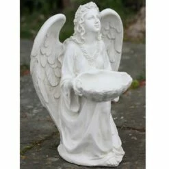 Northlight 19.75" Angel with Shell Religious Outdoor Patio Garden Statue Bird Feeder - White