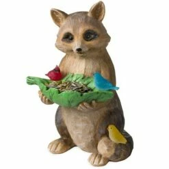 Wind & Weather Raccoon With Leaf Bird Feeder with Solar Lighted Birds -Cheap Garden Decor Store unnamed file 12598