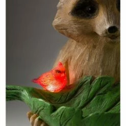 Wind & Weather Raccoon With Leaf Bird Feeder with Solar Lighted Birds -Cheap Garden Decor Store unnamed file 12599