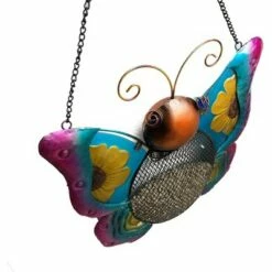 Backyard Expressions 13" Metal Butterfly Mesh Bird Feeder