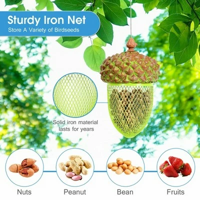 Costway Metal Acorn Wild Bird Feeder Outdoor Hanging Food Dispenser for Garden Yard 7 Costway Metal Acorn Wild Bird Feeder Outdoor Hanging Food Dispenser for Garden Yard - Image 5