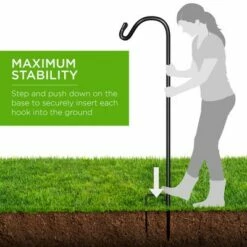 Best Choice Products 65in Set of 4 Shepherd Hooks Outdoor Metal Adjustable Garden Hooks w/ 2-Prong Base Black 11 Best Choice Products 65in Set of 4 Shepherd Hooks Outdoor Metal Adjustable Garden Hooks w/ 2-Prong Base Black -Cheap Garden Decor Store unnamed file 12635