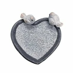 6" x 15" Resin 2 Birds on Heart Bird Feeder - Gray - Sagebrook Home -Cheap Garden Decor Store unnamed file 12640