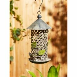 Zingz & Thingz Zingz & Thingz 17.5" Iron Leaf Bird Feeder Green/Brown -Cheap Garden Decor Store unnamed file 12674