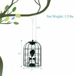 Costway Squirrel-proof Caged Tube Wild Bird Feeder Outdoor Metal Seed Guard Deterrent