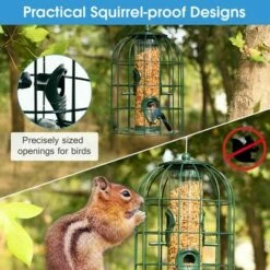 Costway Squirrel-proof Caged Tube Wild Bird Feeder Outdoor Metal Seed Guard Deterrent -Cheap Garden Decor Store unnamed file 12711