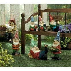 Zingz & Thingz Zingz & Thingz 5.75" Polyresin Gnome Solar Statue Bird Feeder -Cheap Garden Decor Store unnamed file 12723