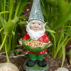 Zingz & Thingz Zingz & Thingz 5.75" Polyresin Gnome Solar Statue Bird Feeder -Cheap Garden Decor Store unnamed file 12727