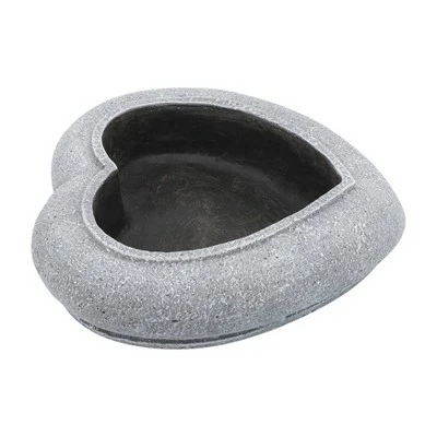 Resin Heart Bird Feeder - Gray - Sagebrook Home 4 Resin Heart Bird Feeder - Gray - Sagebrook Home - Image 2