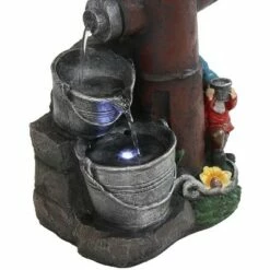 Sunnydaze Decor Sunnydaze 16"H Electric Polyresin Gnomes Climbing Fire Hydrant Outdoor Water Fountain with LED Light -Cheap Garden Decor Store unnamed file 12808