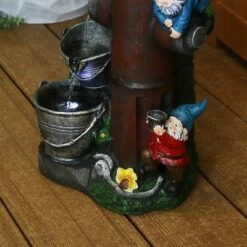 Sunnydaze Decor Sunnydaze 16"H Electric Polyresin Gnomes Climbing Fire Hydrant Outdoor Water Fountain with LED Light -Cheap Garden Decor Store unnamed file 12810
