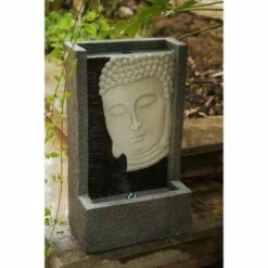 23.62" Self Standing Buddha Face Indoor/Outdoor Water Fountain with LED Light - Gray - XBrand -Cheap Garden Decor Store unnamed file 12829