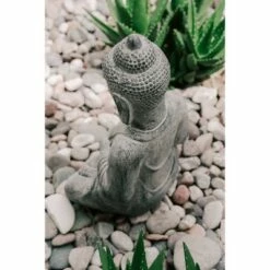 23.62" Indoor/Outdoor Meditating Sitting Buddha Statue - Gray - XBrand -Cheap Garden Decor Store unnamed file 12836