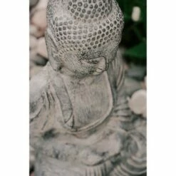 23.62" Indoor/Outdoor Meditating Sitting Buddha Statue - Gray - XBrand -Cheap Garden Decor Store unnamed file 12838